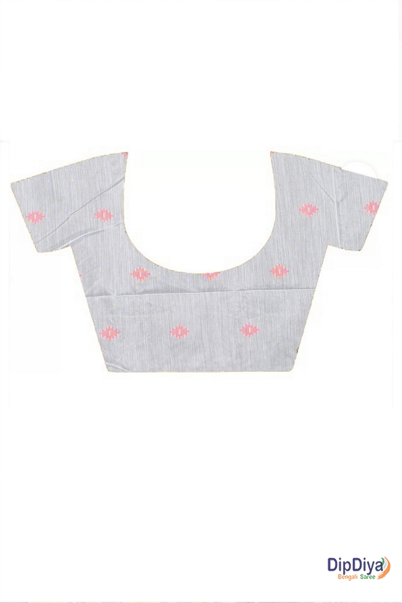 White Red Cotton Blended Parul Hand Loom Saree (548)